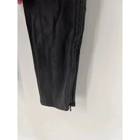 NWT FREE PEOPLE Women Size 6 Black Vegan Leather Side &Ankle Zippers 30"x28" - Picture 2 of 13